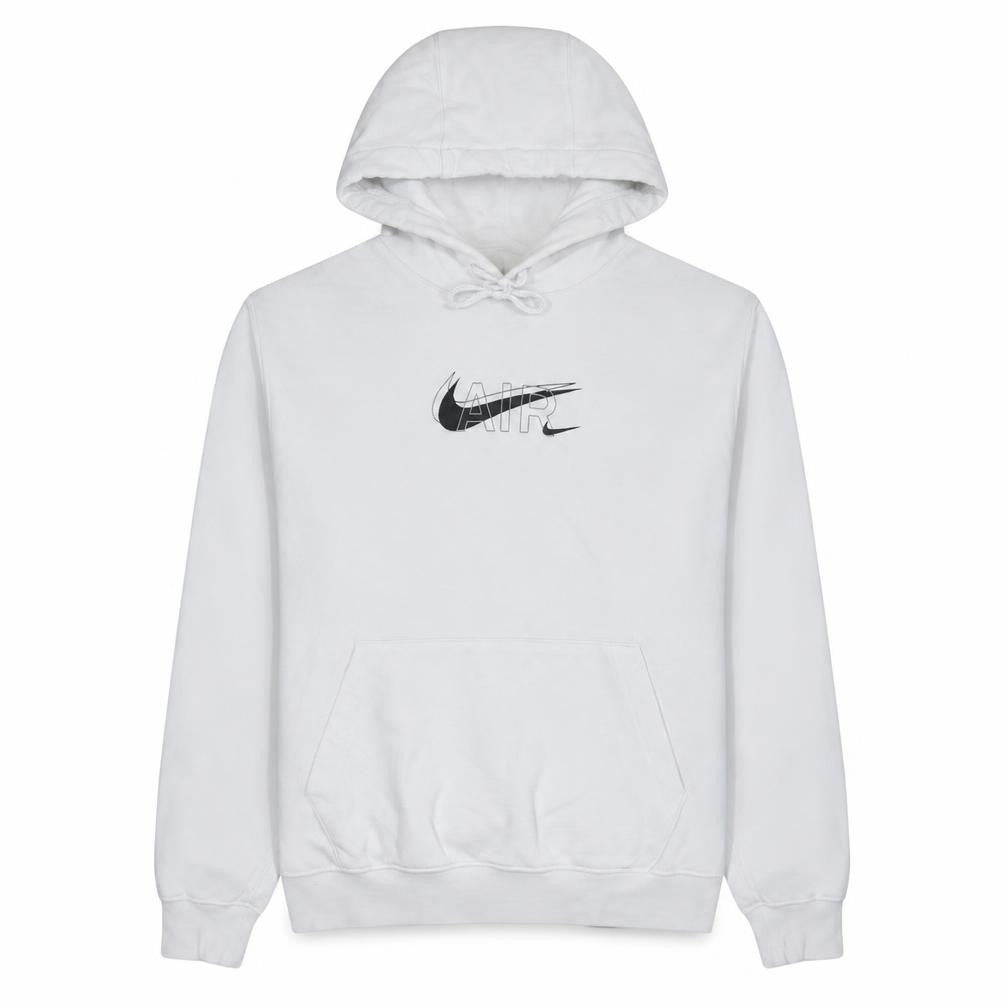 Front view of Nike Men's White Pullover Hoodie Small Logo Graphic Sportwear