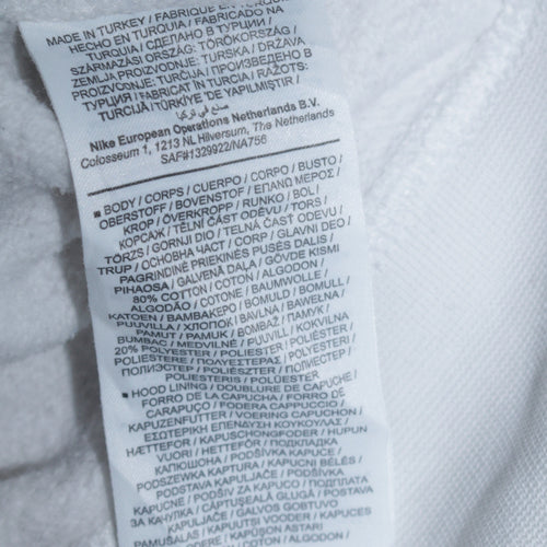 Nike Men's White Pullover Hoodie Small Logo Graphic Sportwear