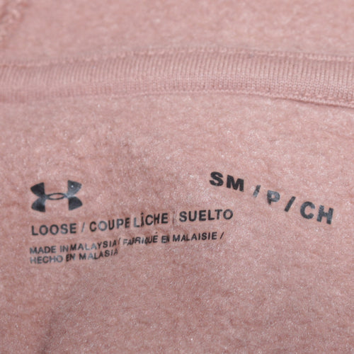 Under Armour Womens Beige Hoodie S Loose Fit Pullover Sweatshirt