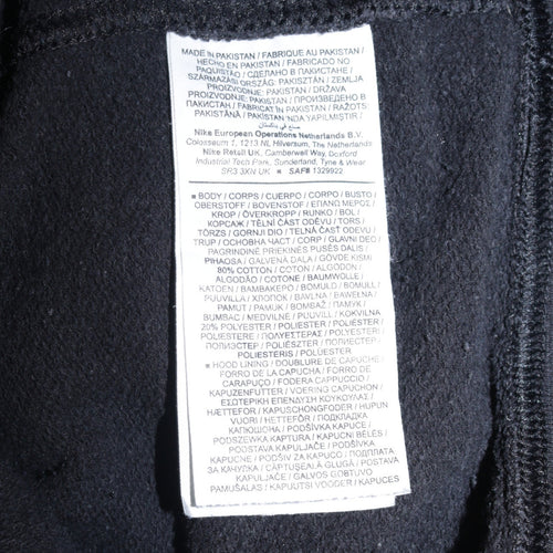 Nike Men's Black Pullover Hoodie M Logo Fleece Sportswear