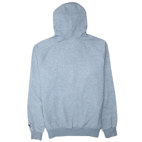 Puma Men's Grey Pullover Hoodie Small Graphic Logo Fleece Sweatshirt