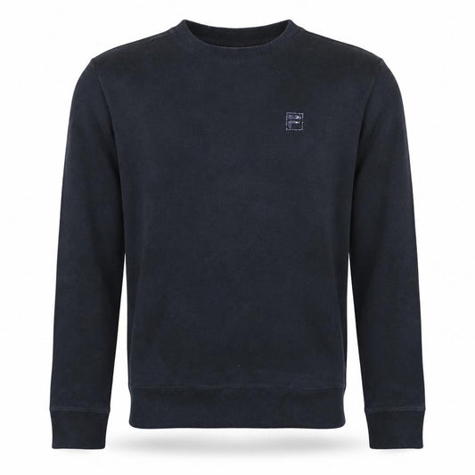 Front view of Fila Men's Black Crew Neck Pullover Sweatshirt, size S