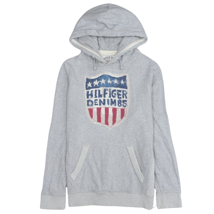 Tommy Hilfiger Denim Men's Grey Medium Pullover Hoodie with USA Graphic