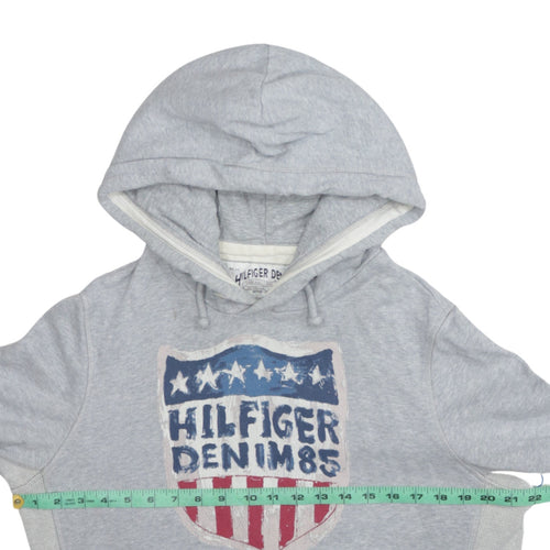 Tommy Hilfiger Denim Men's Grey Medium Pullover Hoodie with USA Graphic