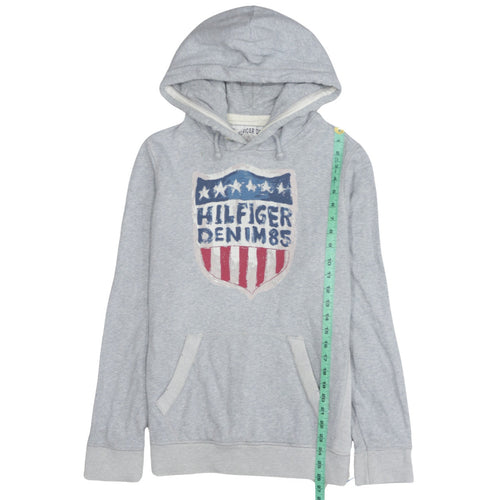 Tommy Hilfiger Denim Men's Grey Medium Pullover Hoodie with USA Graphic