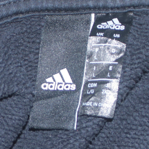 Adidas Men's Black Gold Logo Full Zip Hoodie Size L