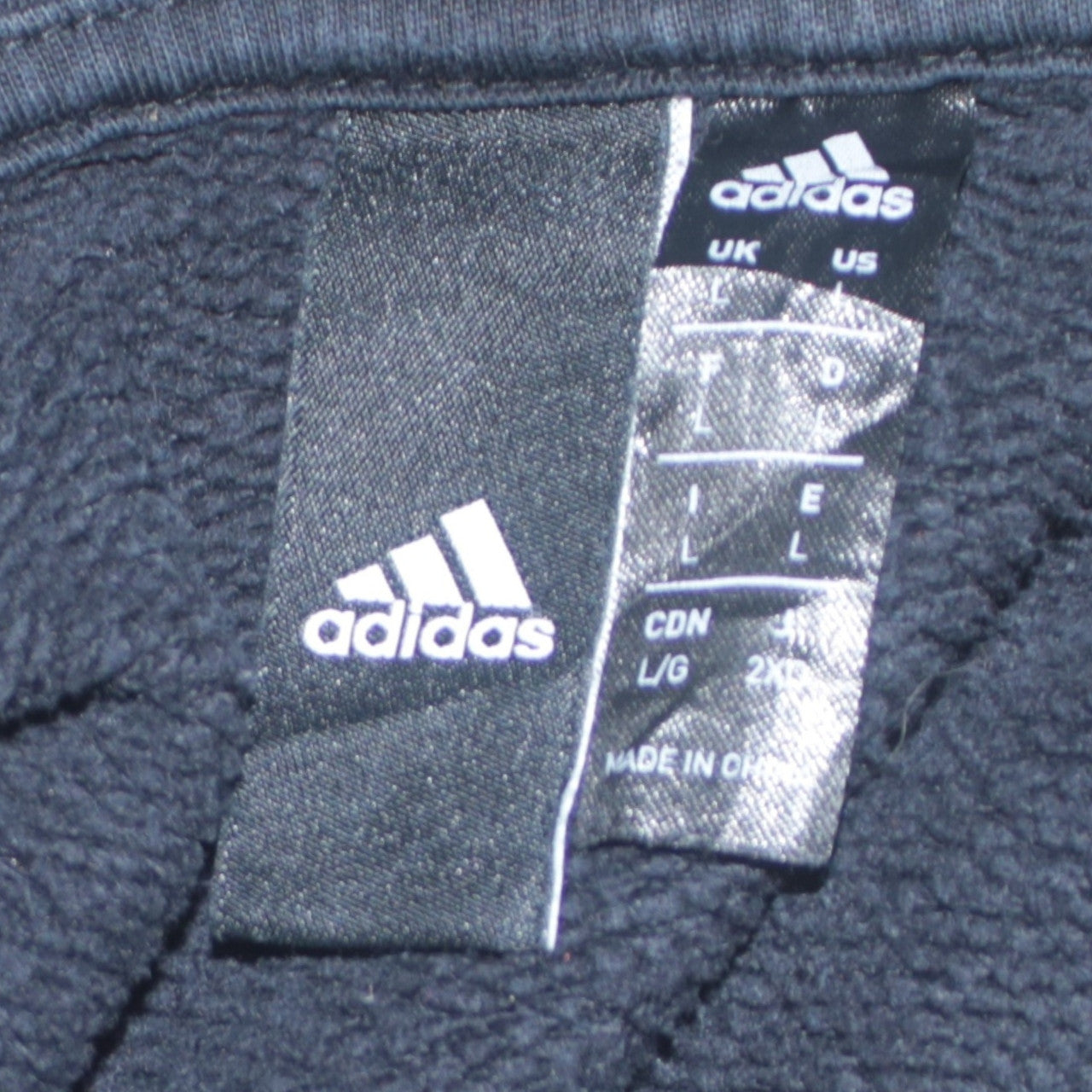 Adidas Men's Black Gold Logo Full Zip Hoodie Size L