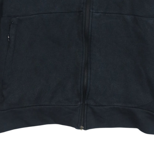 Adidas Men's Black Gold Logo Full Zip Hoodie Size L
