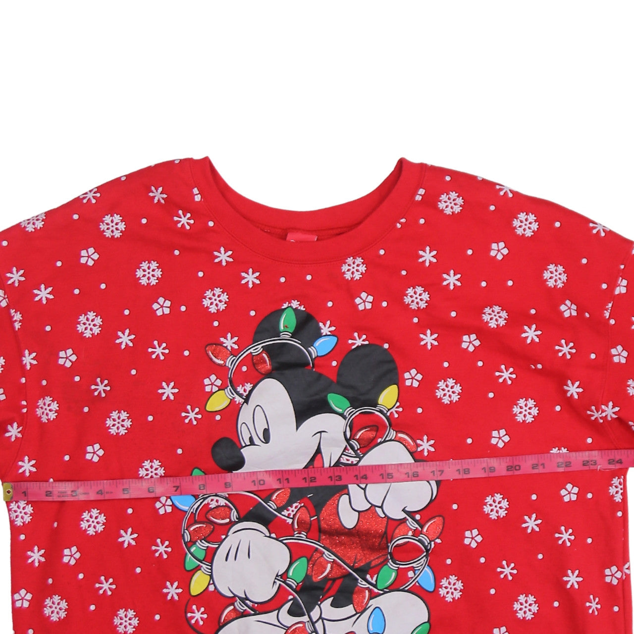Disney Womens Red 3XL Christmas Mickey Mouse Pullover Sweatshirt