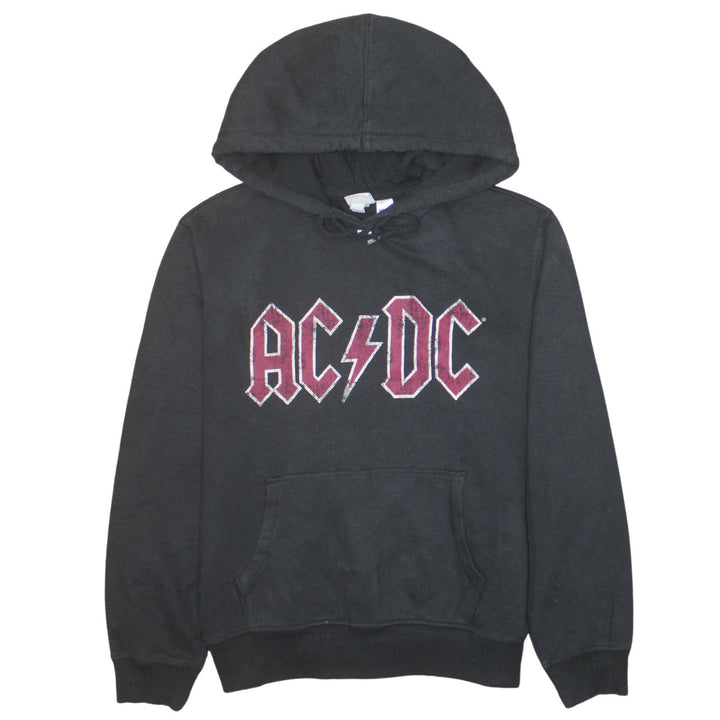 H&M L.O.G.G. Women Black AC/DC Hoodie Size S Cotton Blend Pullover