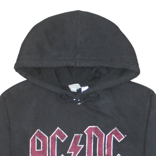 H&M L.O.G.G. Women Black AC/DC Hoodie Size S Cotton Blend Pullover
