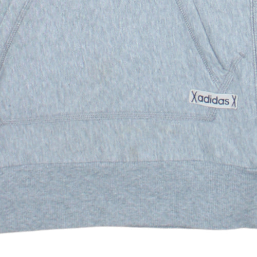Adidas Womens Grey Hoodie Size M Pullover Hooded Sweatshirt