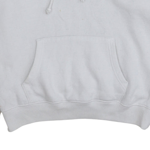 Tommy Jeans Men's White Hoodie M Pullover Graphic Logo Fleece