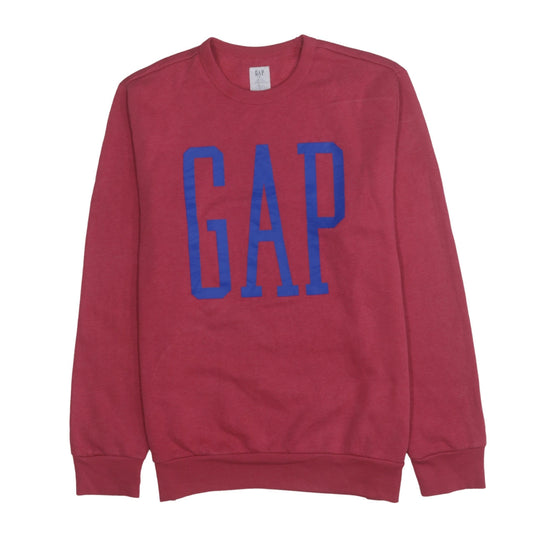 GAP Womens Red Logo Crew Neck Sweatshirt Size M Cotton Blend