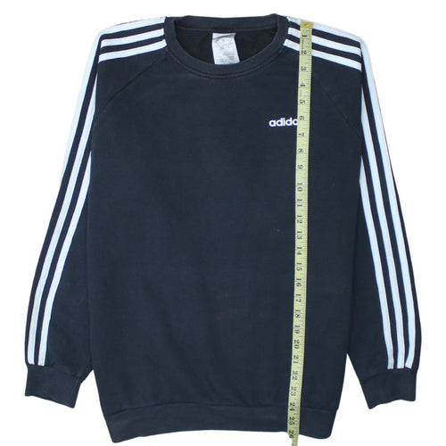 Adidas Women's Black XS Pullover Sweatshirt Crew Neck 3-Stripes Classic