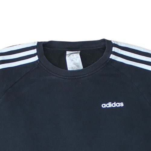Adidas Women's Black XS Pullover Sweatshirt Crew Neck 3-Stripes Classic
