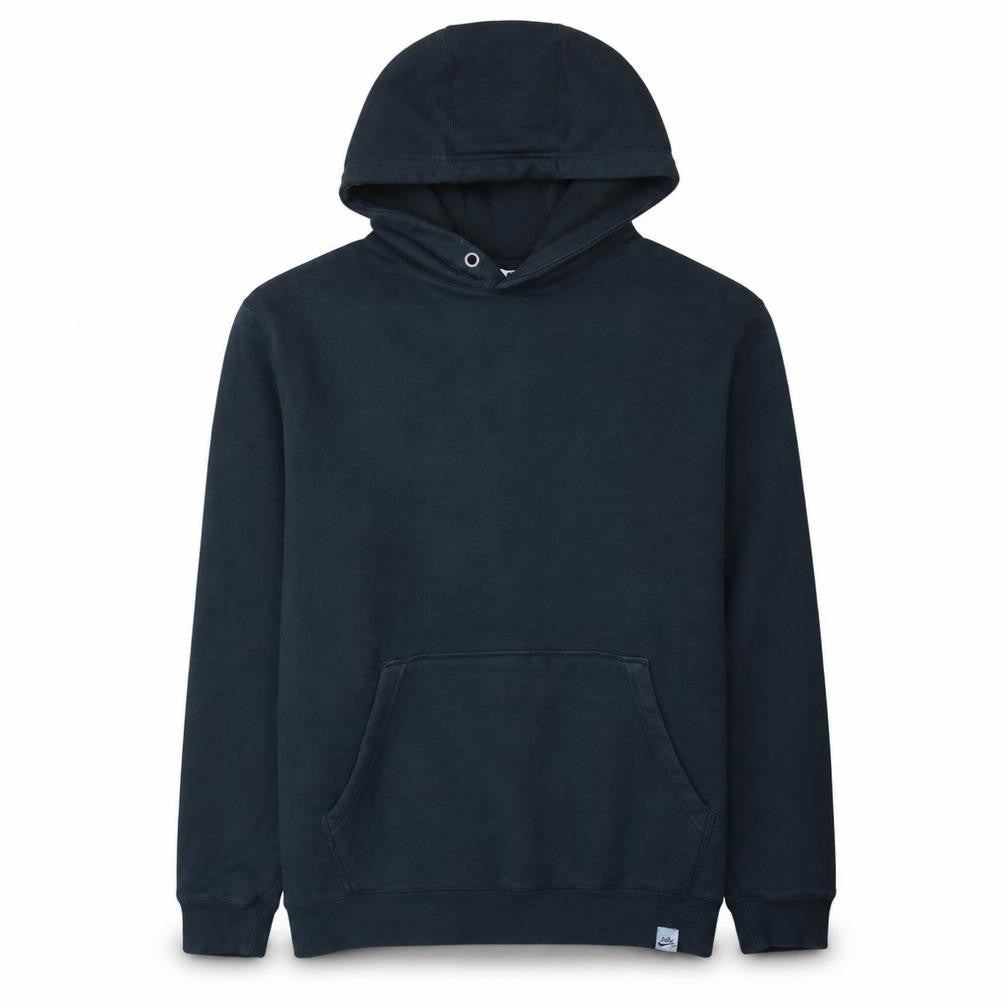 Front view of Nike SB Men's Black Pullover Hoodie, size L, Fleece Sweatshirt