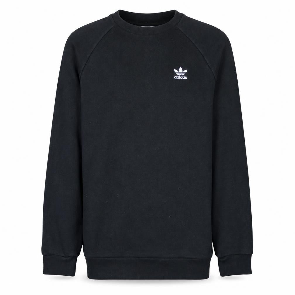 Front view of Adidas Men's Black Small Pullover Sweatshirt Crew Neck Logo Jumper
