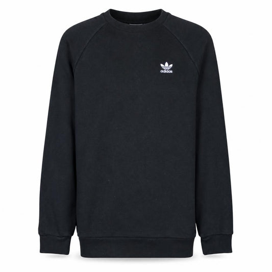 Front view of Adidas Men's Black Small Pullover Sweatshirt Crew Neck Logo Jumper