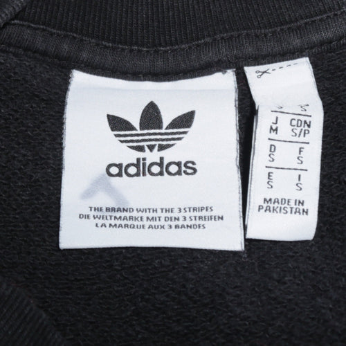 Adidas Men's Black Small Pullover Sweatshirt Crew Neck Logo Jumper