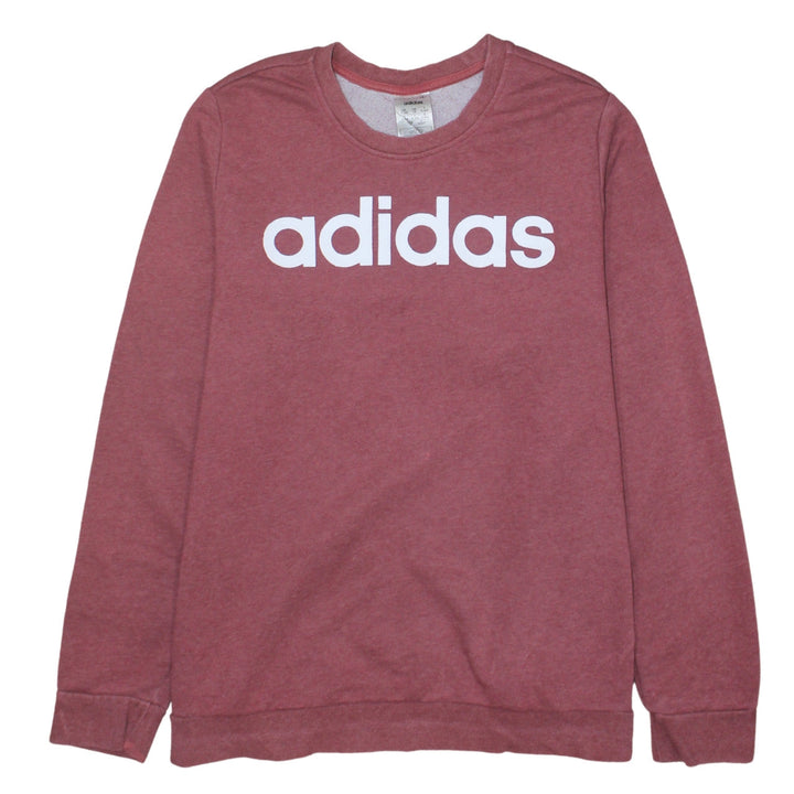 Adidas Women's Pink Pullover Sweatshirt UK 1X Plus Size Crew Neck