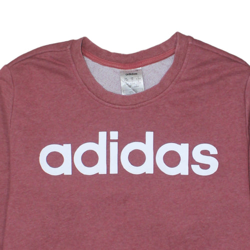 Adidas Women's Pink Pullover Sweatshirt UK 1X Plus Size Crew Neck