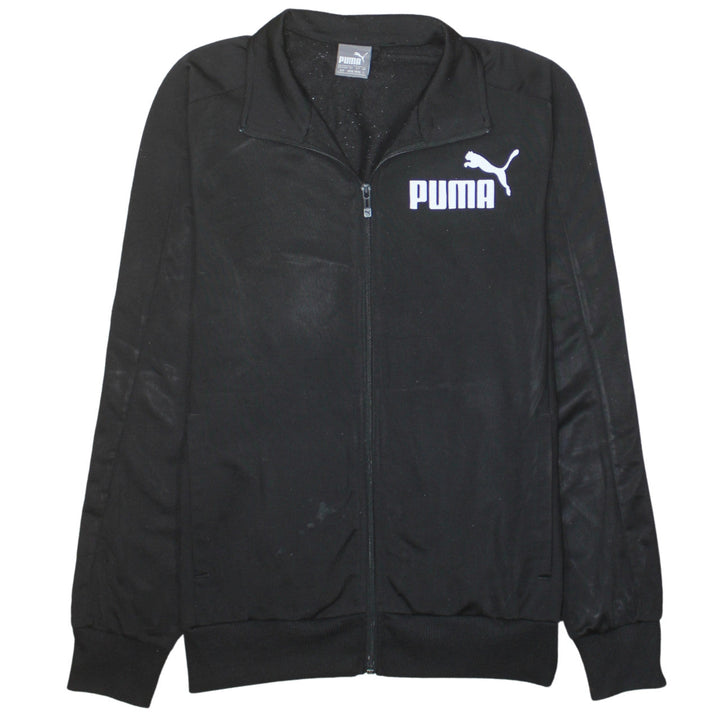 Puma Men's Black Full Zip Sweatshirt Small Collared Sports Top