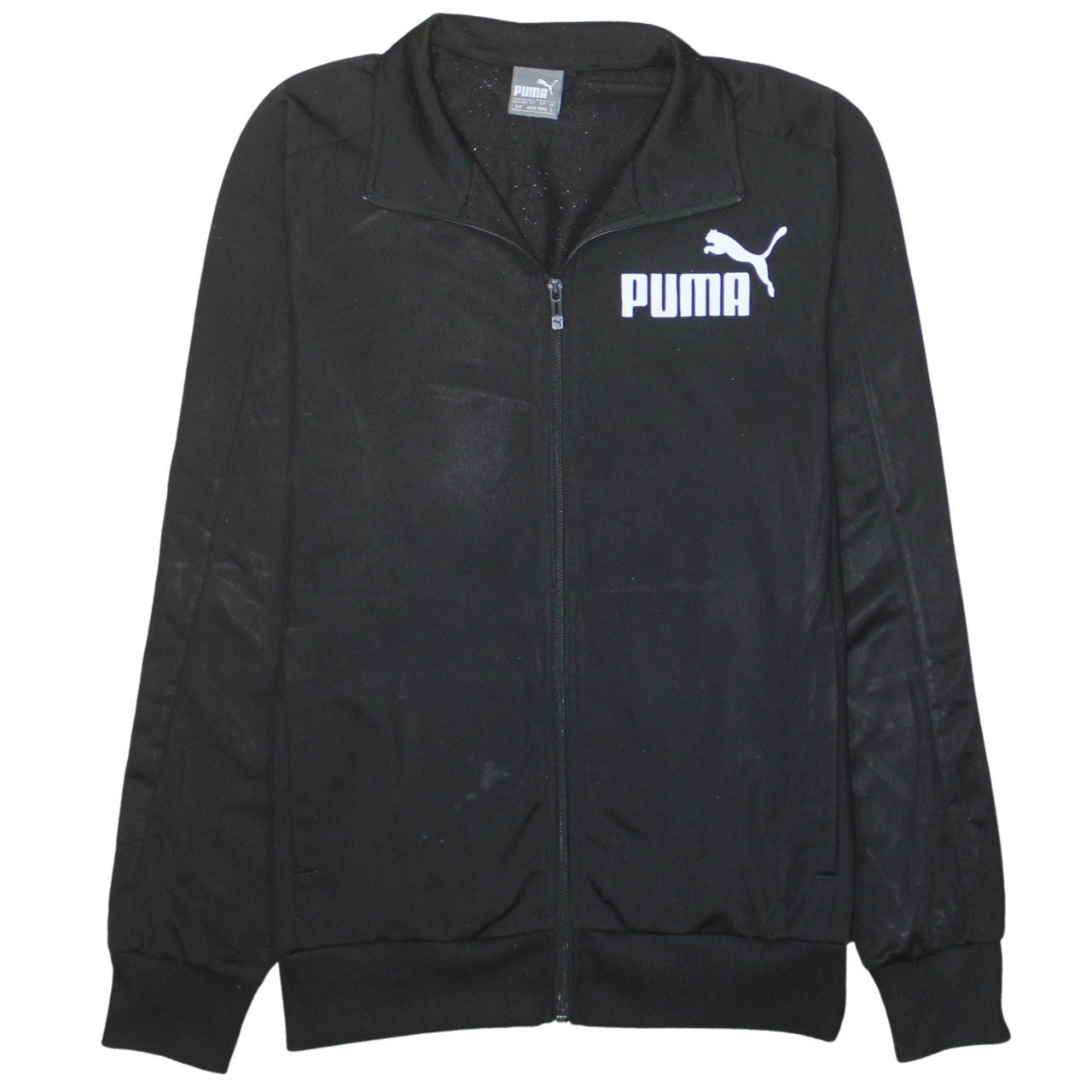 Puma Men's Black Full Zip Sweatshirt Small Collared Sports Top