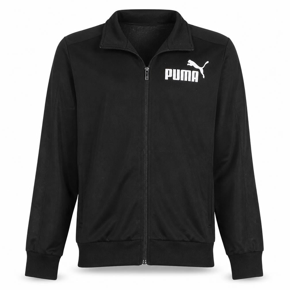 Front view of Puma Men's Black Full Zip Sweatshirt Small Collared Sports Top