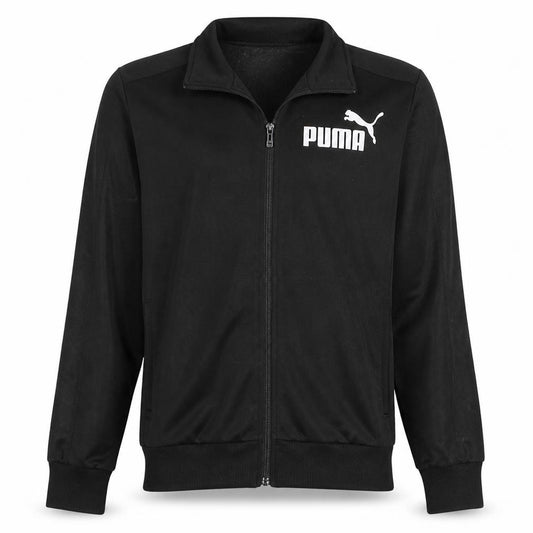 Front view of Puma Men's Black Full Zip Sweatshirt Small Collared Sports Top