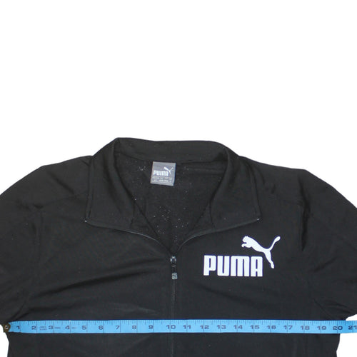 Puma Men's Black Full Zip Sweatshirt Small Collared Sports Top
