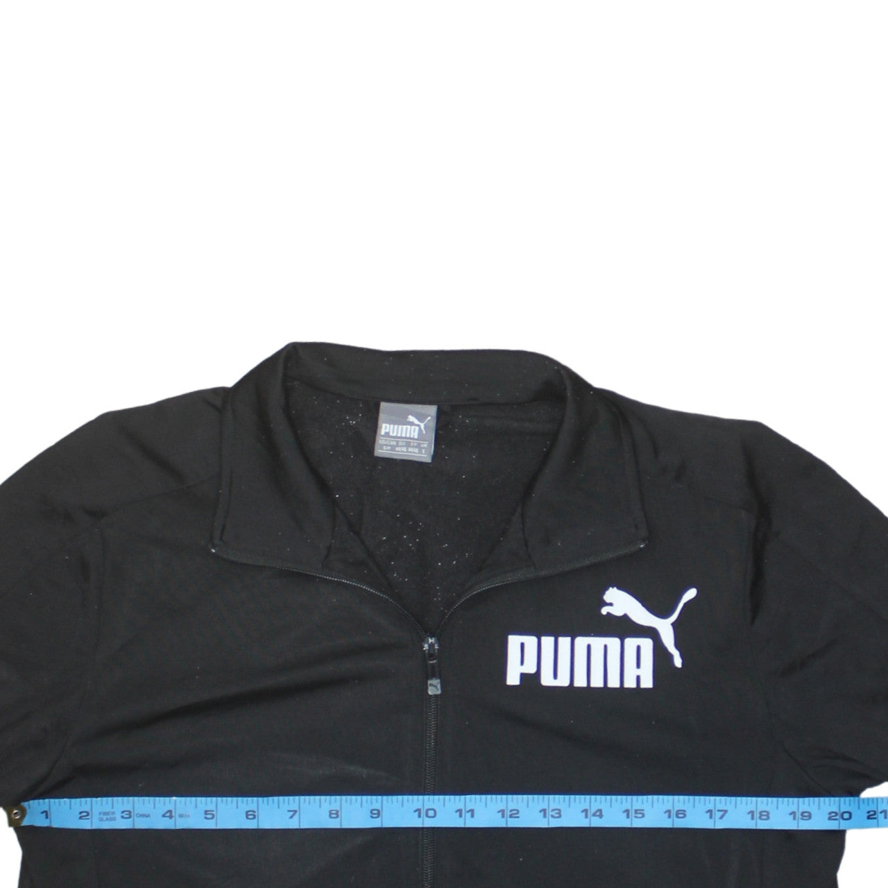 Puma Men's Black Full Zip Sweatshirt Small Collared Sports Top