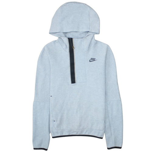 Nike Men's Grey XS 1/2 Zip Hoodie Sweatshirt with Logo