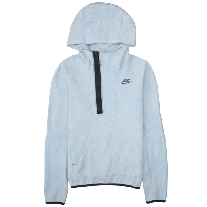 Nike Men's Grey XS 1/2 Zip Hoodie Sweatshirt with Logo