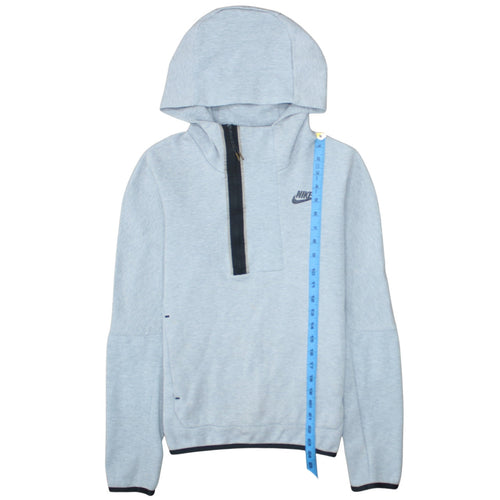 Nike Men's Grey XS 1/2 Zip Hoodie Sweatshirt with Logo