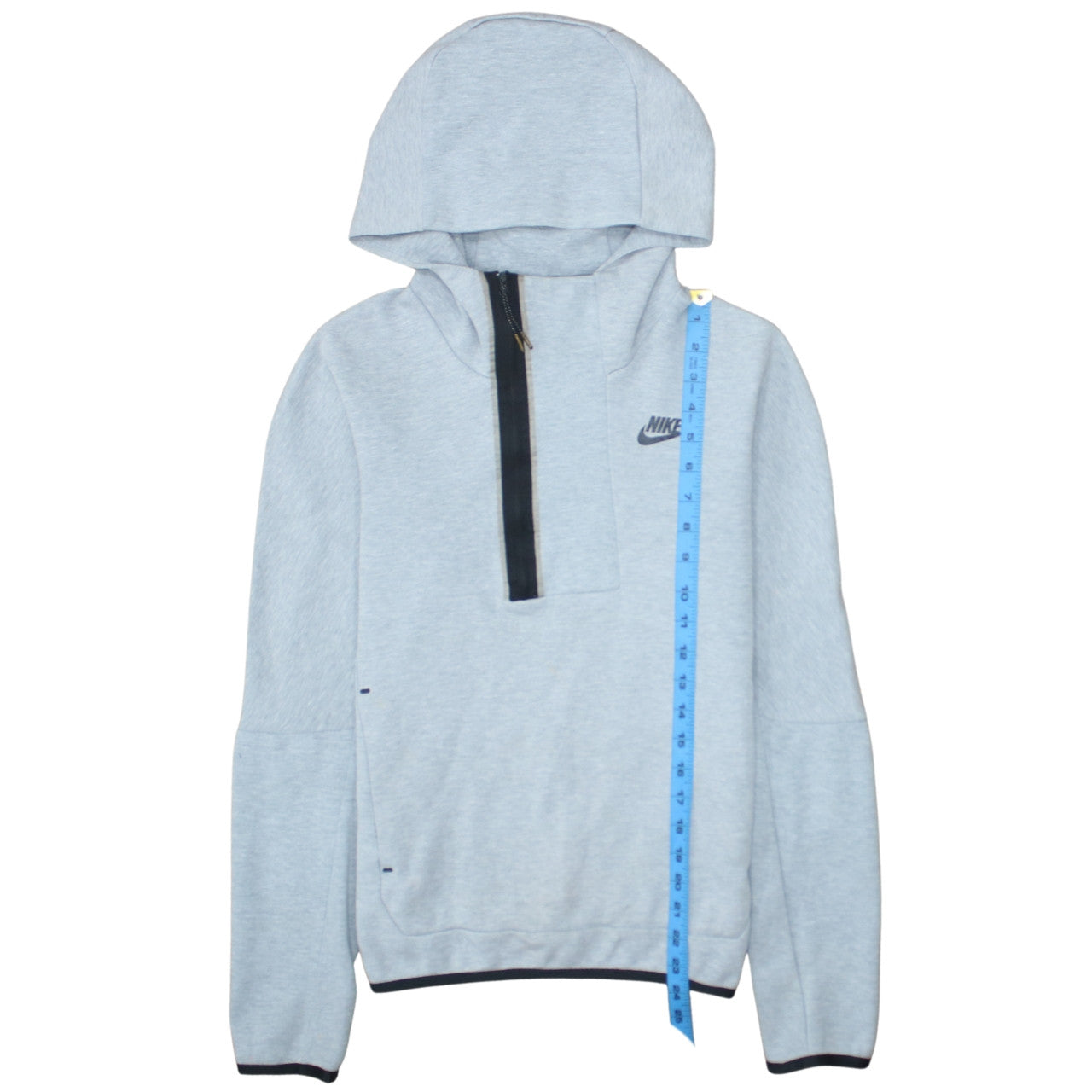 Nike Men's Grey XS 1/2 Zip Hoodie Sweatshirt with Logo