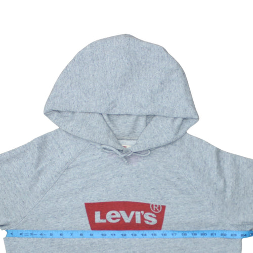 Levi's Mens Grey Hoodie L Pullover Graphic Print Cotton Blend