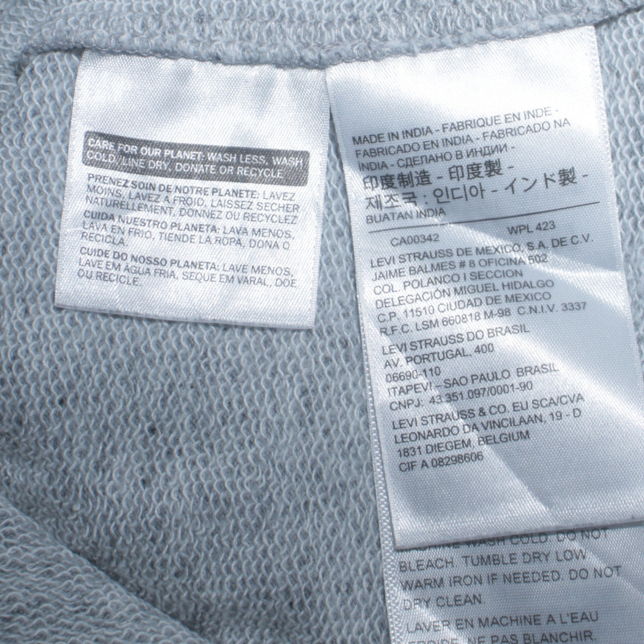 Levi's Mens Grey Hoodie L Pullover Graphic Print Cotton Blend