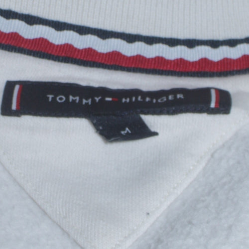 Tommy Hilfiger Men's White Collared 1/4 Zip Sweatshirt M