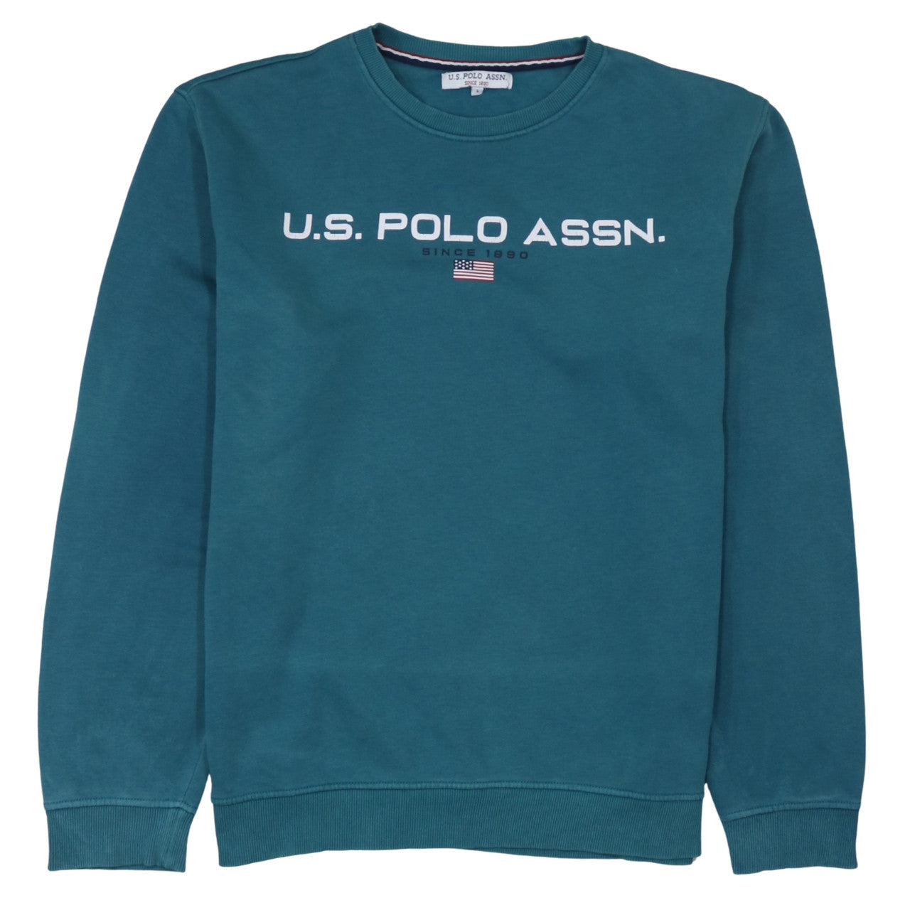 U.S. Polo Assn. Mens Blue L Crew Neck Logo Pullover Sweatshirt