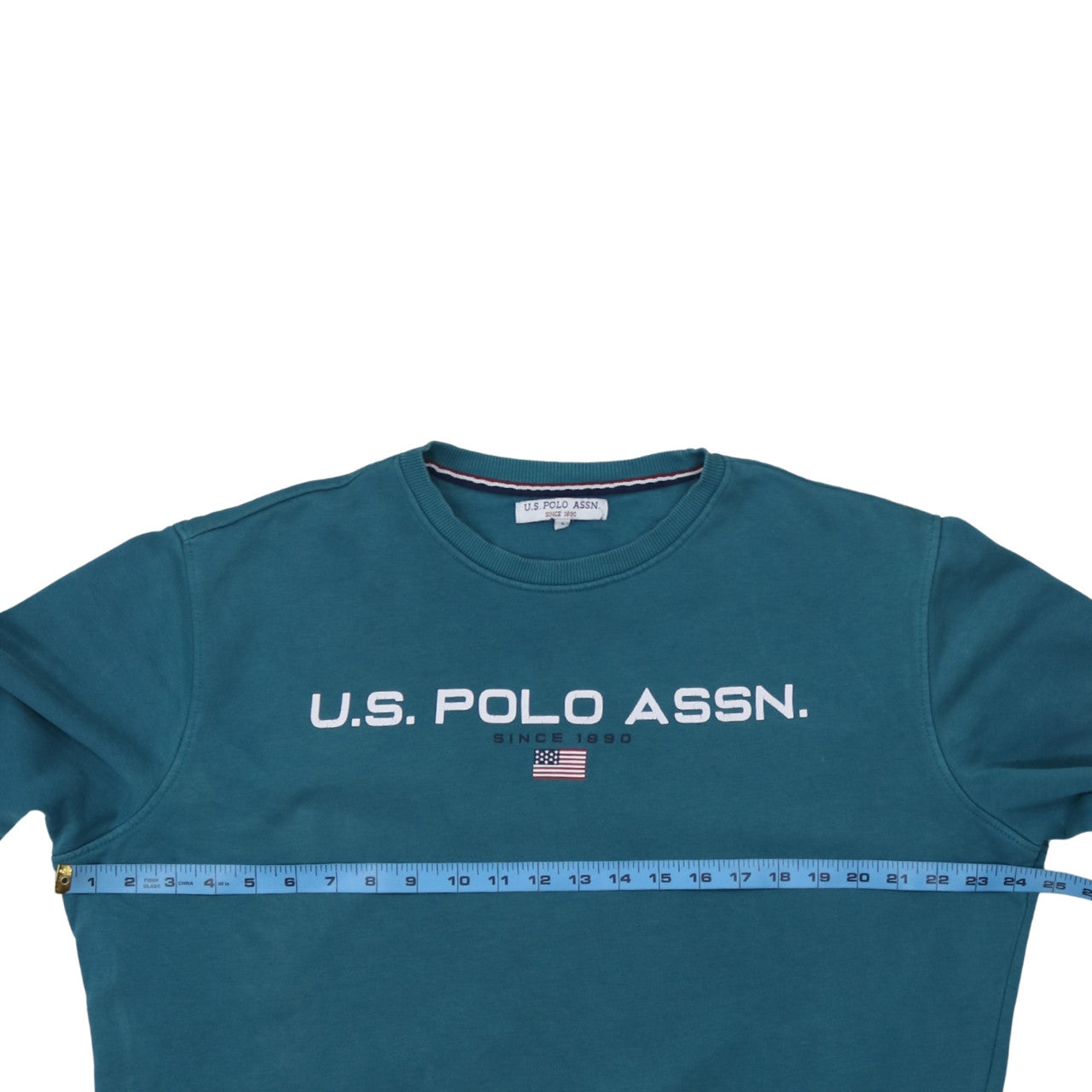 U.S. Polo Assn. Mens Blue L Crew Neck Logo Pullover Sweatshirt
