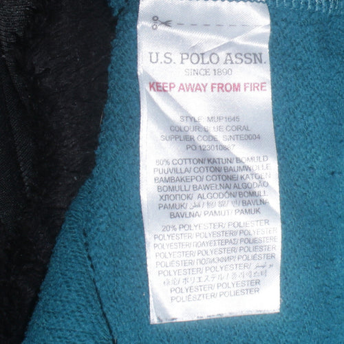 U.S. Polo Assn. Mens Blue L Crew Neck Logo Pullover Sweatshirt