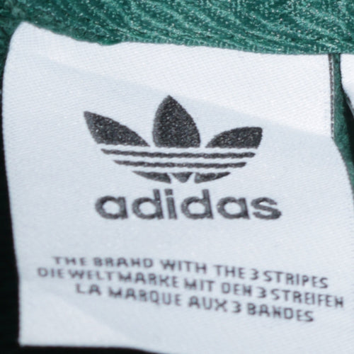 Adidas Womens Green Pullover Hoodie Size 12 Logo Print Casual