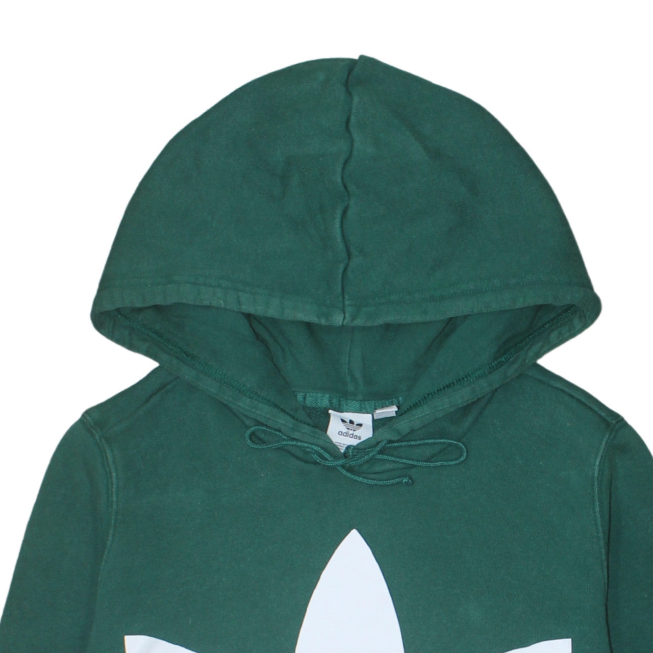 Adidas Womens Green Pullover Hoodie Size 12 Logo Print Casual