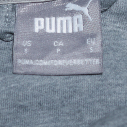 Puma Men's Grey 1/2 Zip Hooded Sweatshirt S Regular Fit