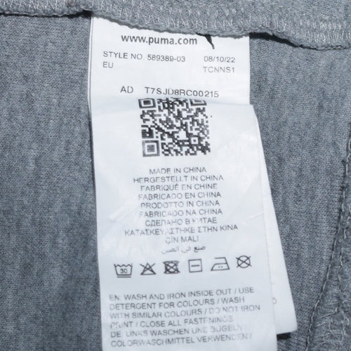 Puma Men's Grey 1/2 Zip Hooded Sweatshirt S Regular Fit
