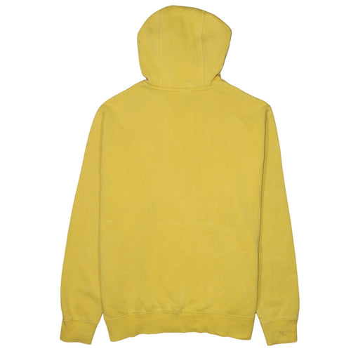 Nike Men Yellow Pullover Hoodie L Fleece Regular Fit Logo Sweatshirt