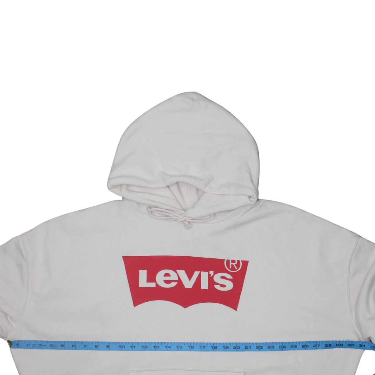 Levi's Men's White 2XL Pullover Hoodie with Red Logo Print