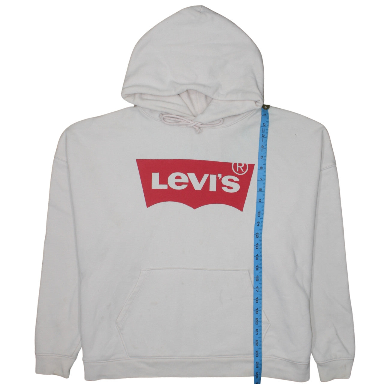 Levi's Men's White 2XL Pullover Hoodie with Red Logo Print