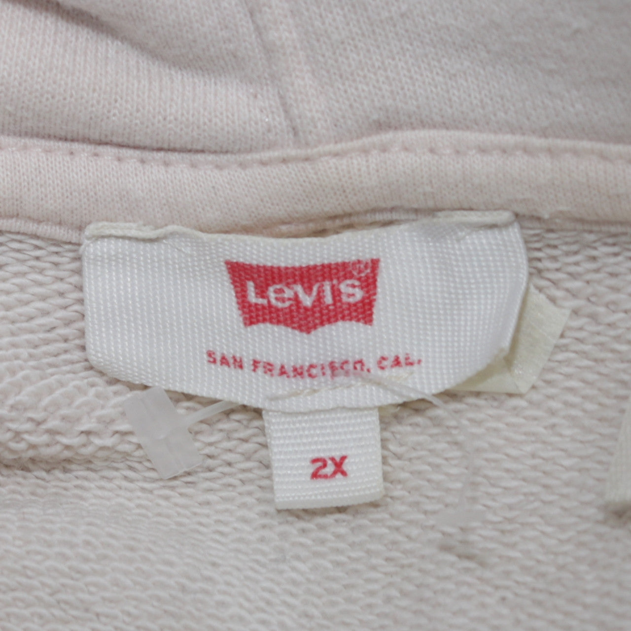 Levi's Men's White 2XL Pullover Hoodie with Red Logo Print